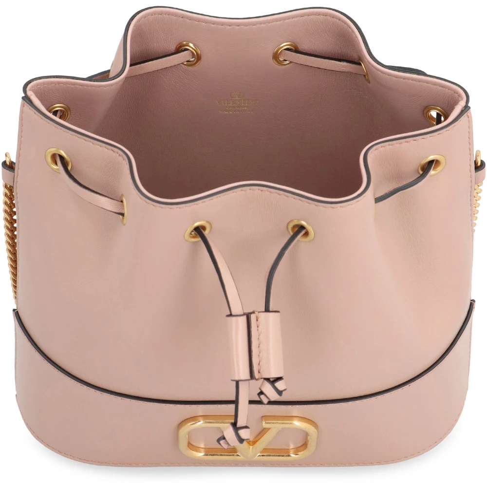 Valentino VLogo Signature Leren bucket tas Black Dames