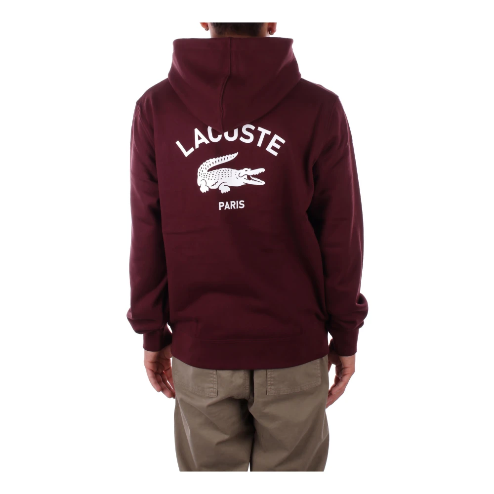 Lacoste Bordeaux Hoodie Live Sweater Red Heren