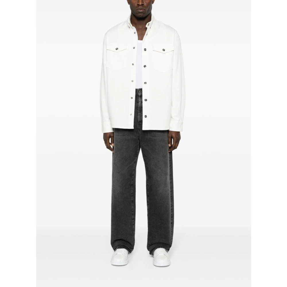 Versace Denim Shirt Bianco Aw24 White Heren