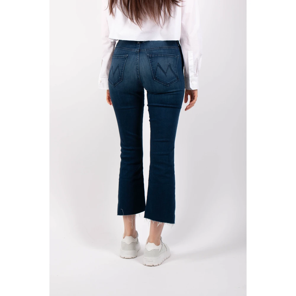 Mother Chic Insider Crop Stay Fray Jeans Blue Dames