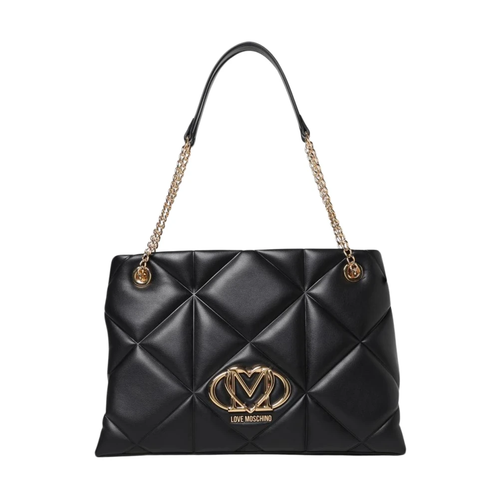 Love Moschino Women's Black Quilted Shoulder Bag Chain Strap