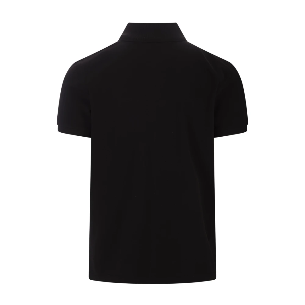 Moncler Zwarte Sandalen Pixel Logo Polo Shirt Black Heren