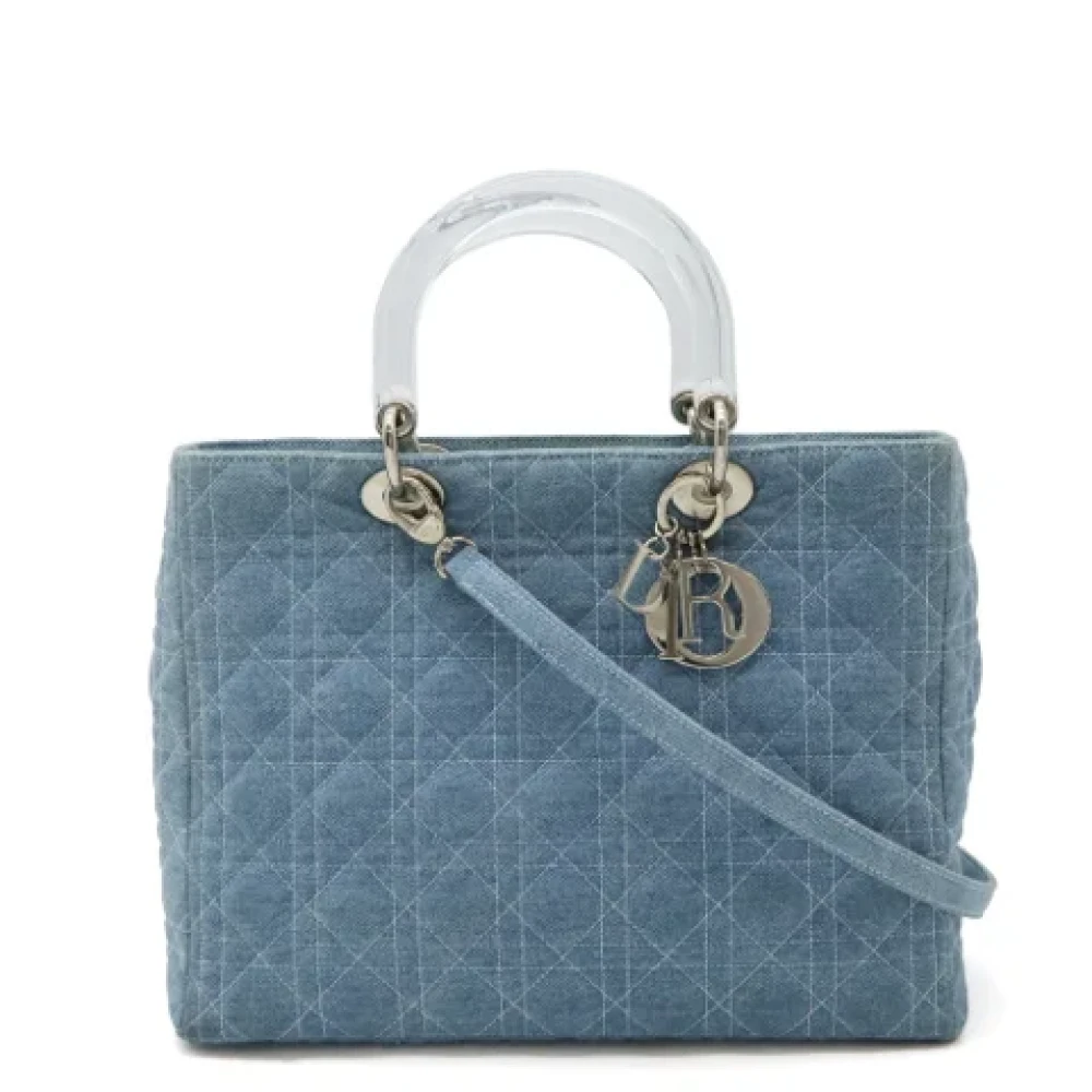 Dior Vintage Pre-owned Denim handbags Blue Dames