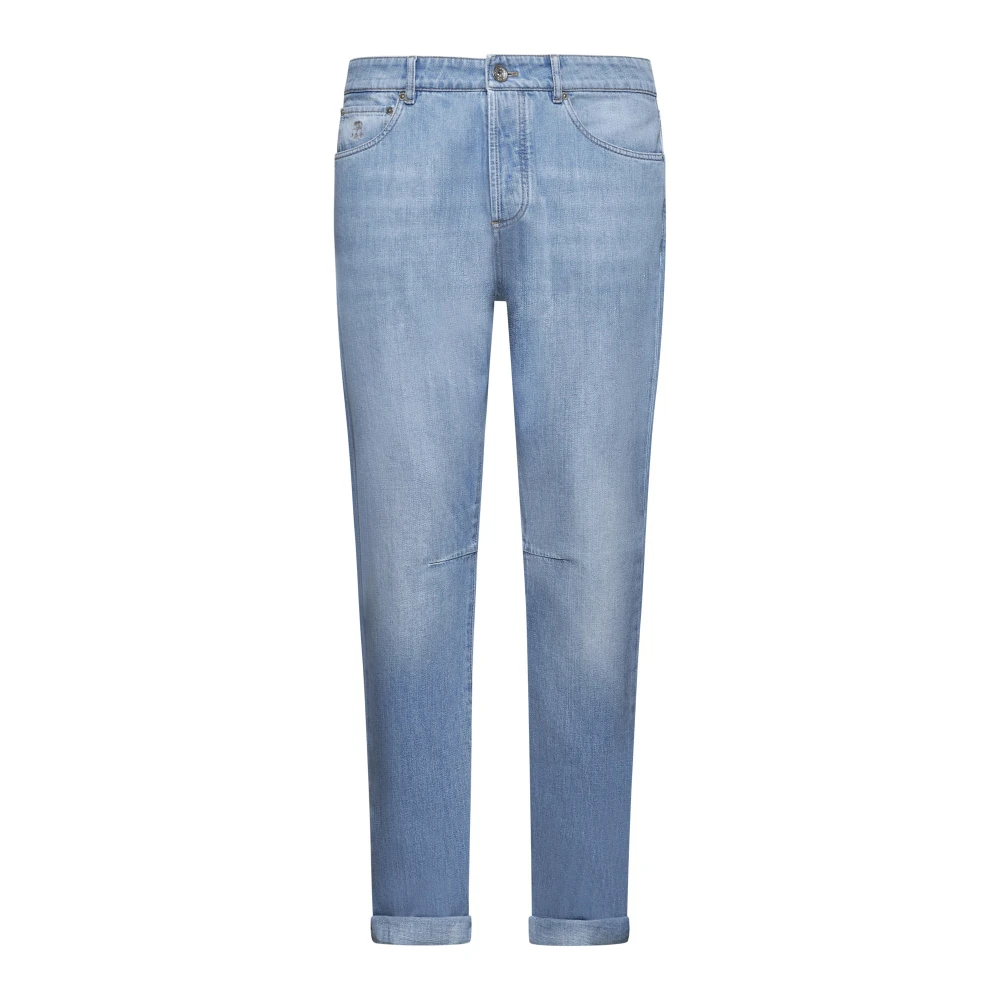 BRUNELLO CUCINELLI Heldere Blauwe Straight-Leg Jeans Blue Heren