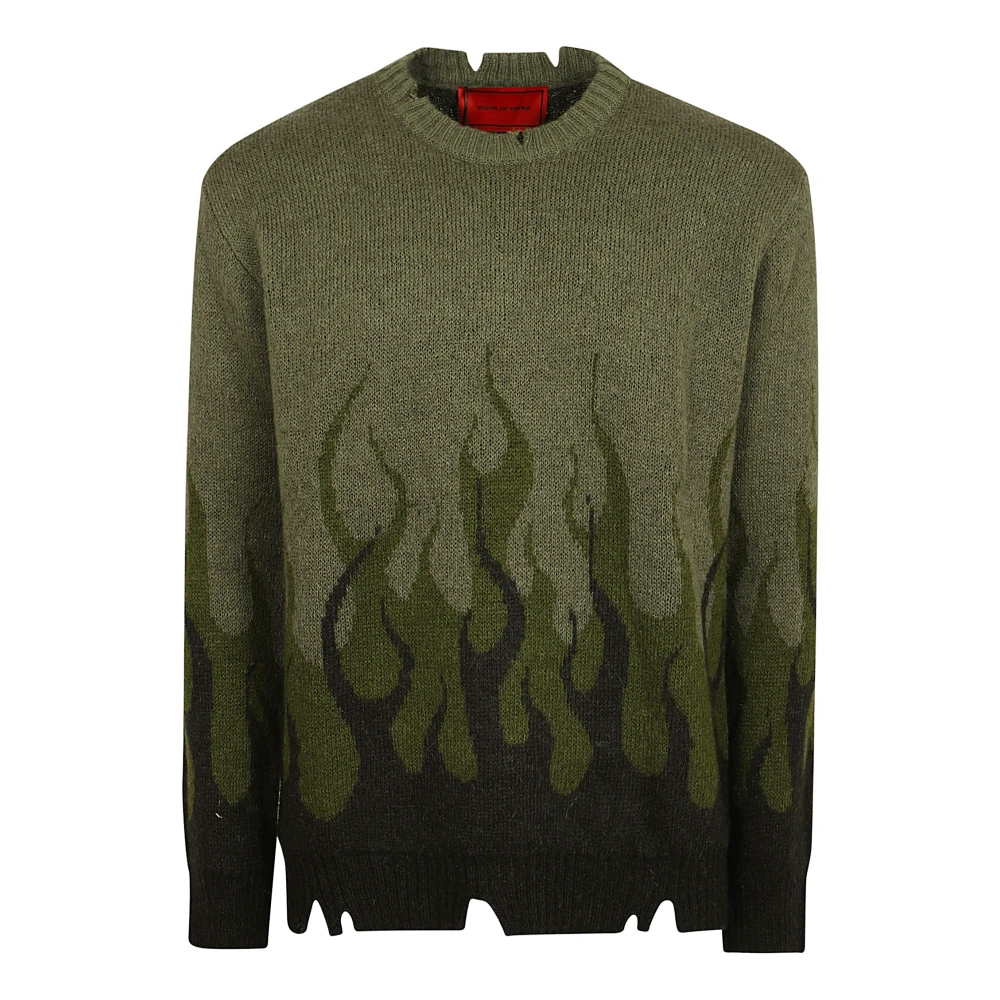 Vision OF Super Groene Mohair Sweater Aw24 Green Heren