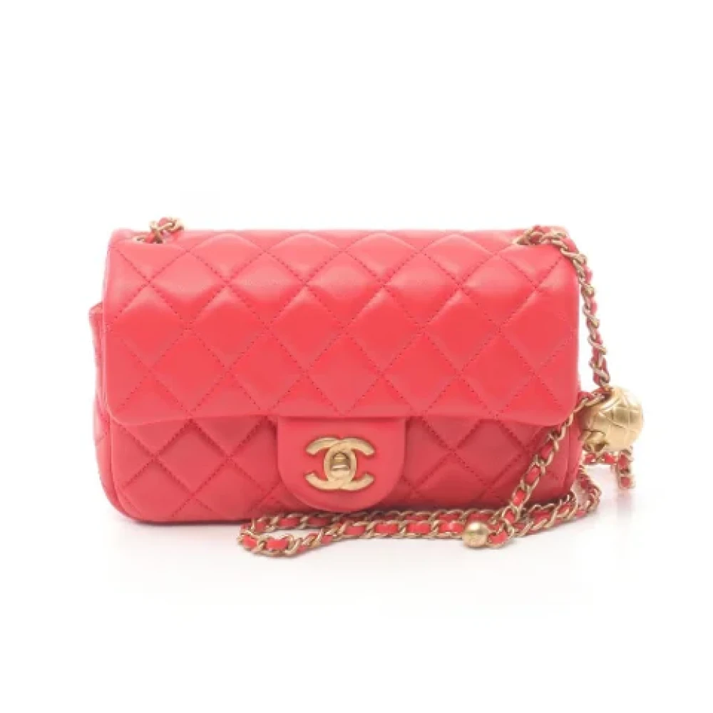Chanel Vintage Pre-owned Leather shoulder-bags Red Dames