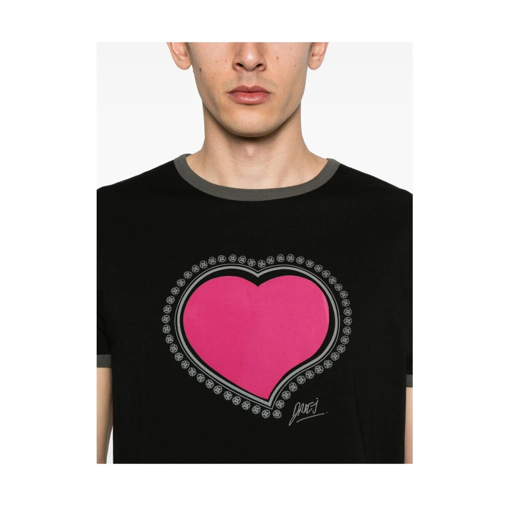 Dries Van Noten Zwarte Crew Neck Korte Mouw Tee Black Heren