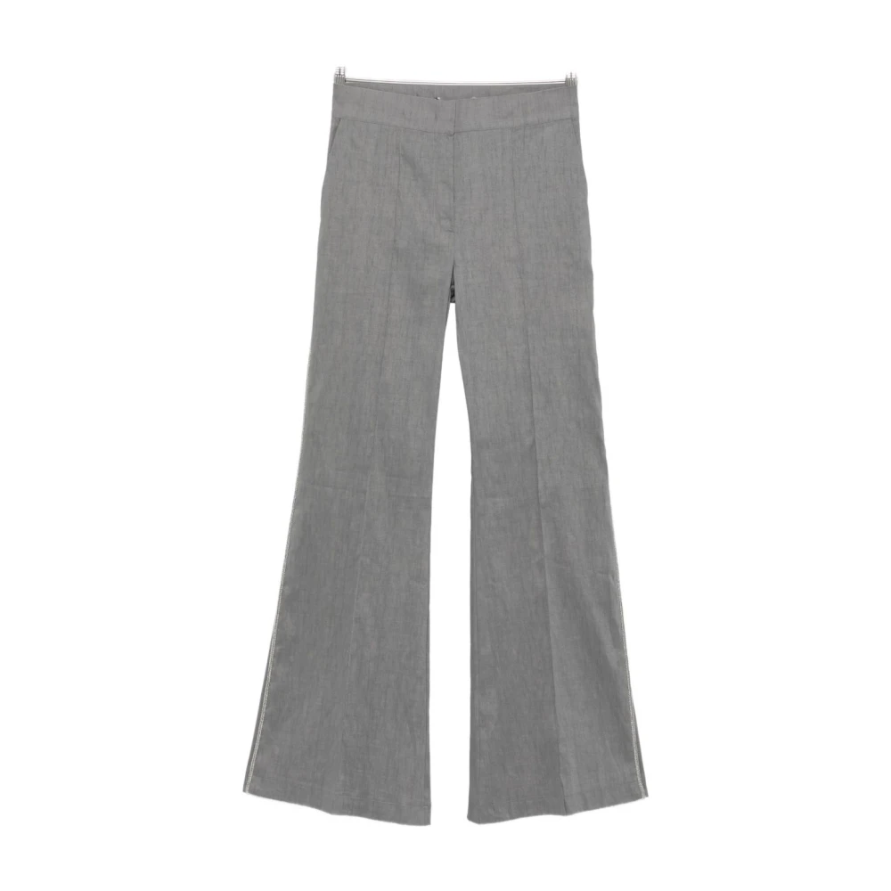 D.exterior Women's Gray Wide Trousers - Wide Trousers - S - Trousers