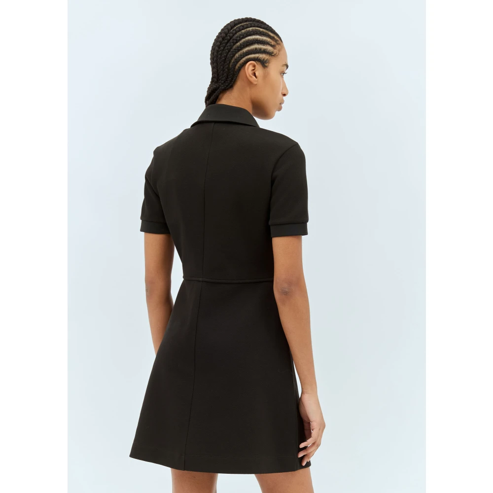Moncler Piquet Half-Zip Polo Jurk Black Dames