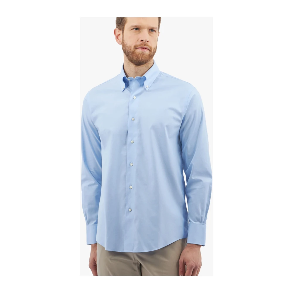 Brooks Brothers Lichtblauw Regular Fit Non-Iron Stretch Supima Katoenen Twill Overhemd met Knoop-Down Kraag Blue Heren
