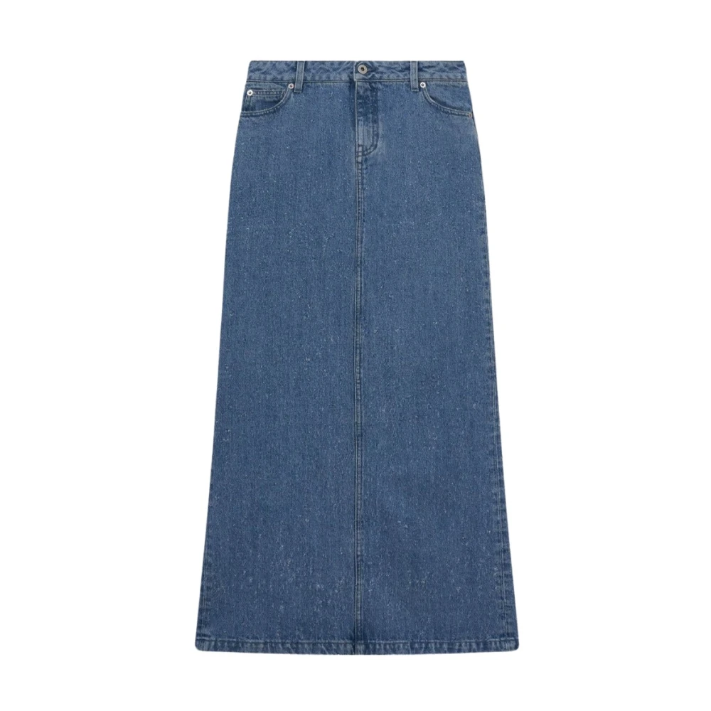 Halfboy Denim Maxi Rok met Laserbehandeling Blue Dames