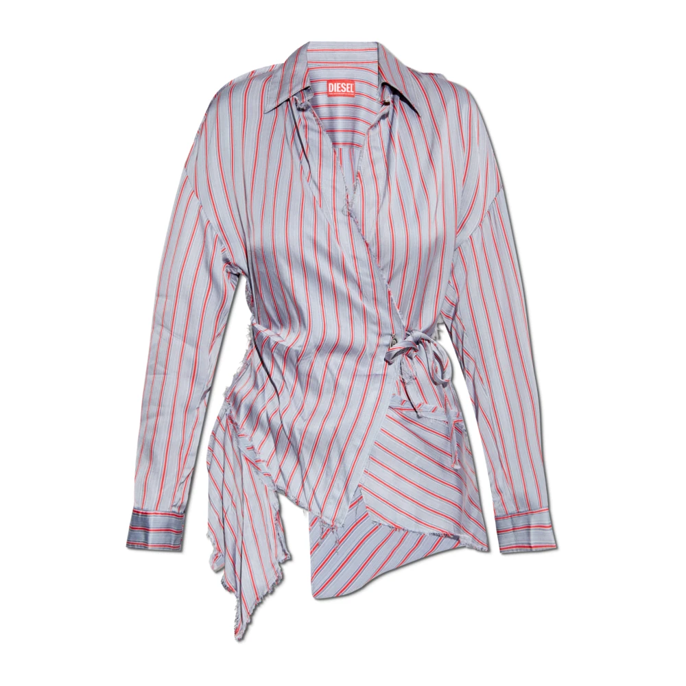 Diesel Gestreepte Omslagstijl Top Purple Dames
