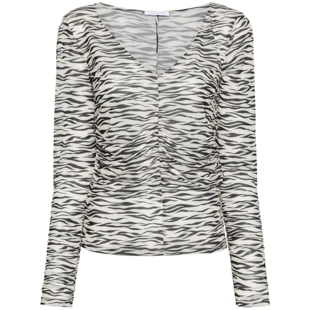 PATRIZIA PEPE Zebra Print Longsleeve T-Shirt Multicolor Dames