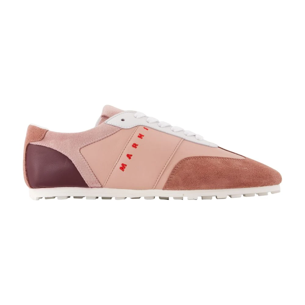 Marni Women's Multicolor Leather Trainers Top Laces Round Toe