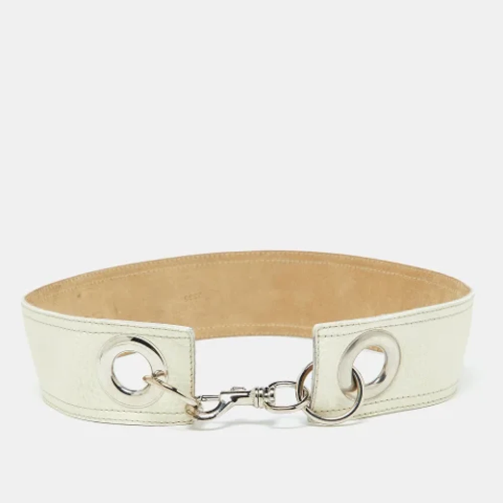 Miu Pre-owned Leather belts White Dames