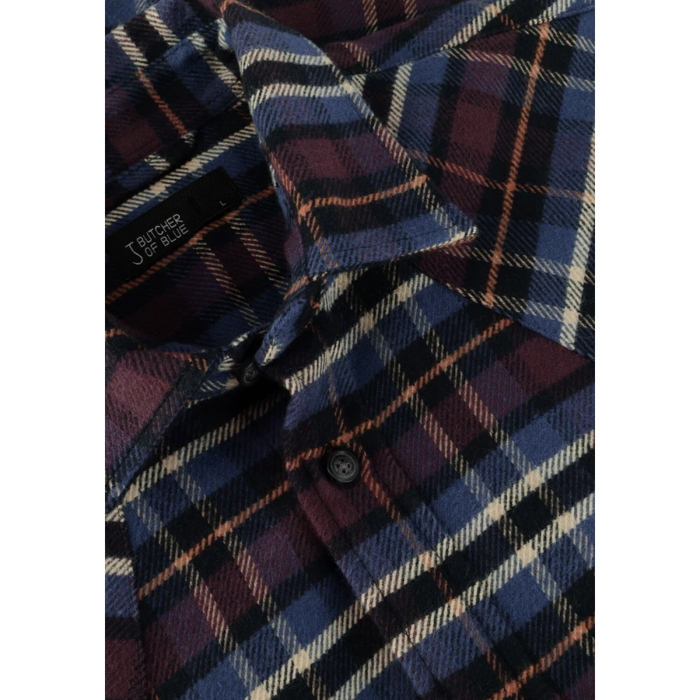 Butcher of Blue Paars Western Check Shirt Purple Heren