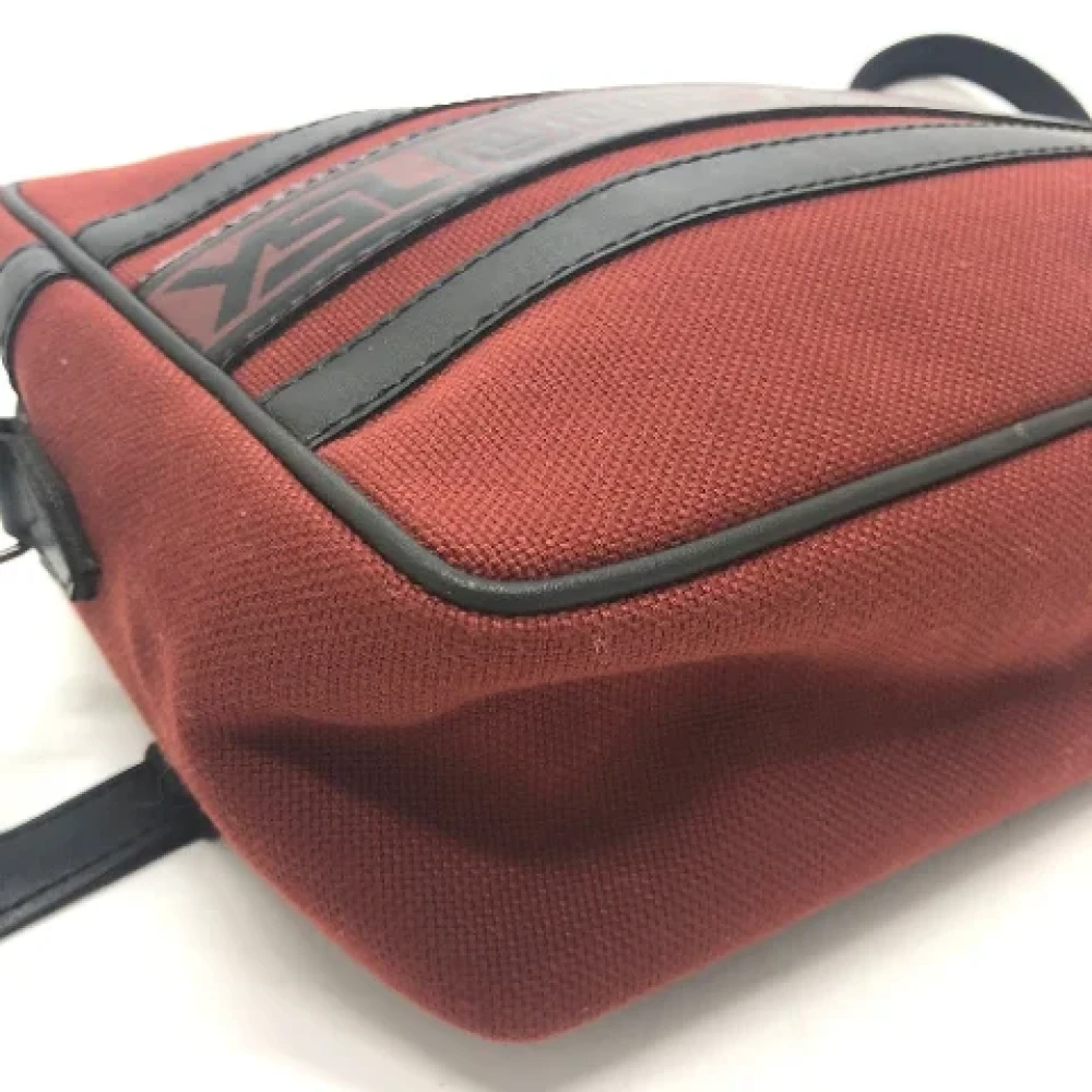 Yves Saint Laurent Vintage Pre-owned Cotton shoulder-bags Red Dames
