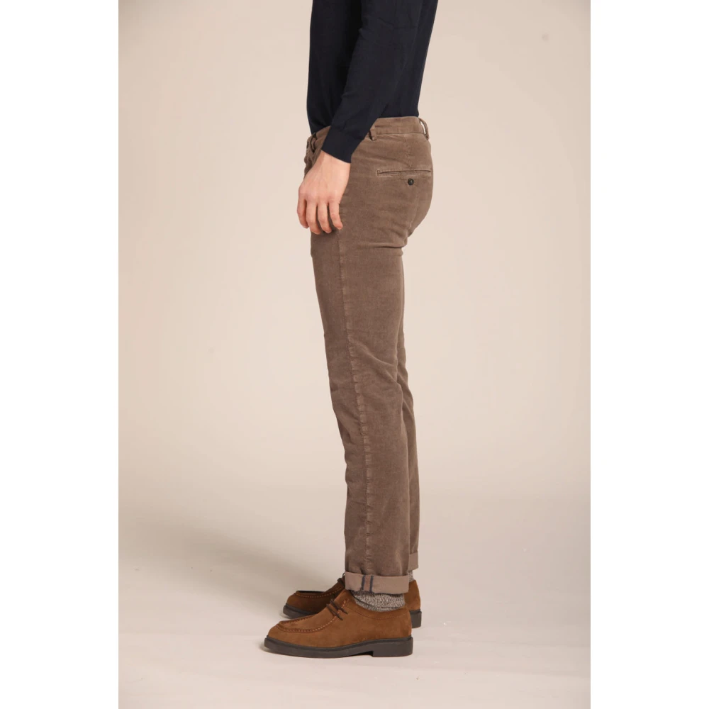 Mason's Slim Fit Fluwelen Chino Broek Brown Heren
