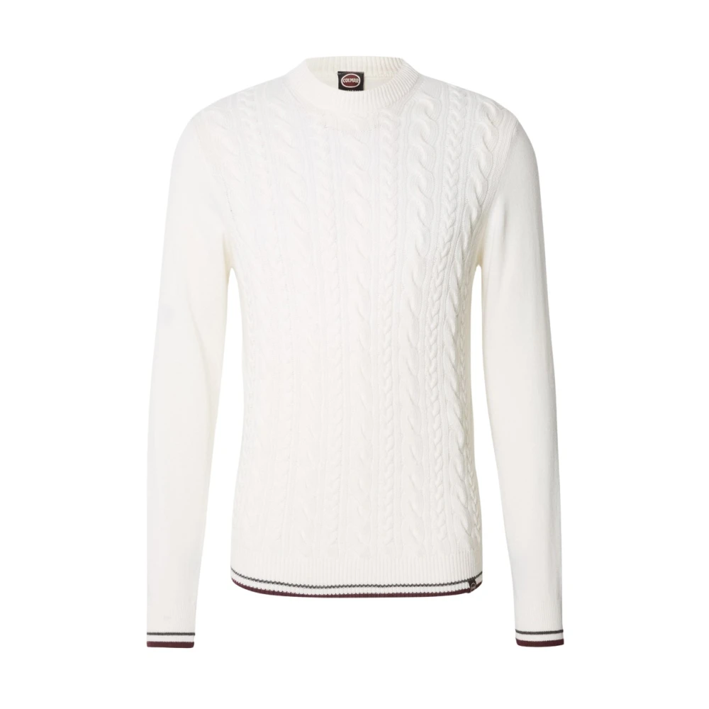 Colmar Witte Trui met Gevlochten Voorkant White Heren