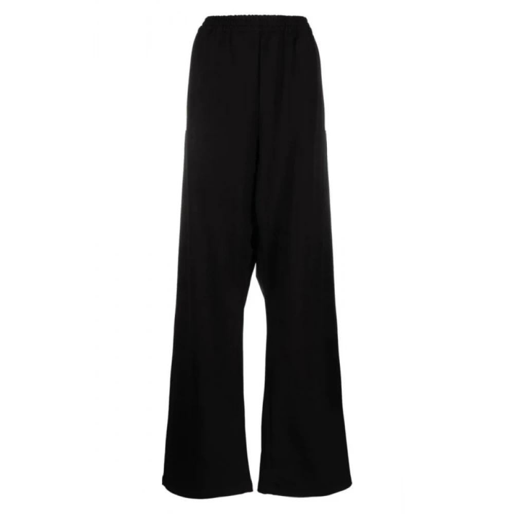 Balenciaga Wijde broek met elastische tailleband Zwart Dames