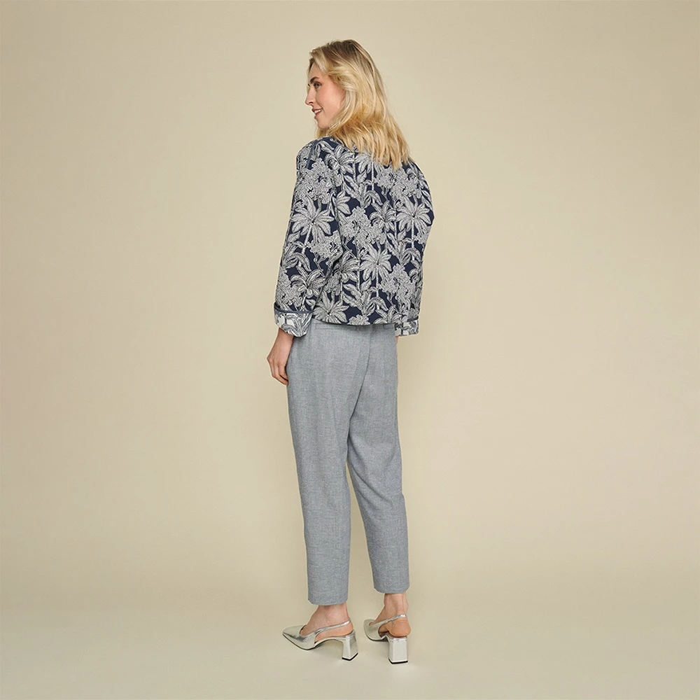 Marie Méro Linnenmix Plooi Broek Blue Dames