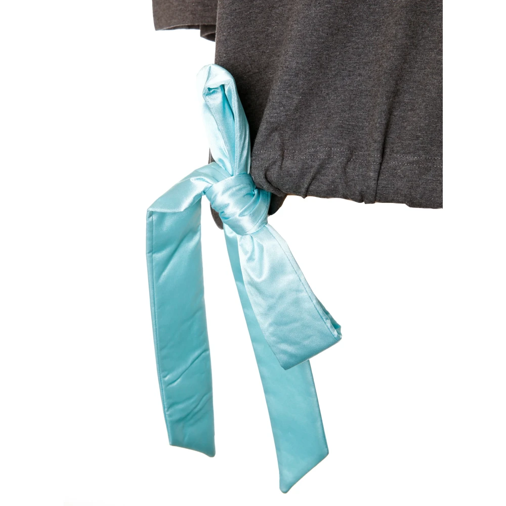 JW Anderson Satin Tie T-Shirt Gray Dames
