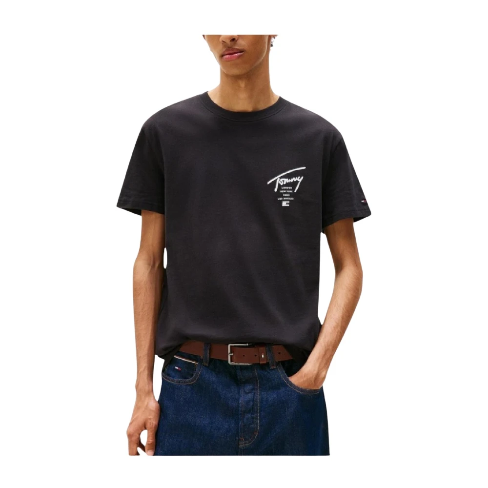 Tommy Hilfiger Men's Black T-Shirts, 2XL, City Sign Tee Urban Style