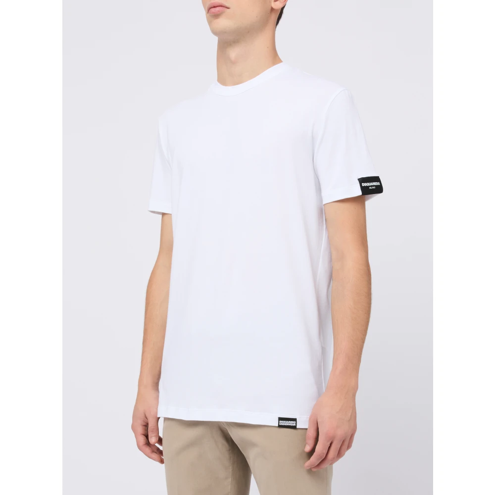 Dsquared2 Wit Logo T-Shirt Ondergoed White Heren