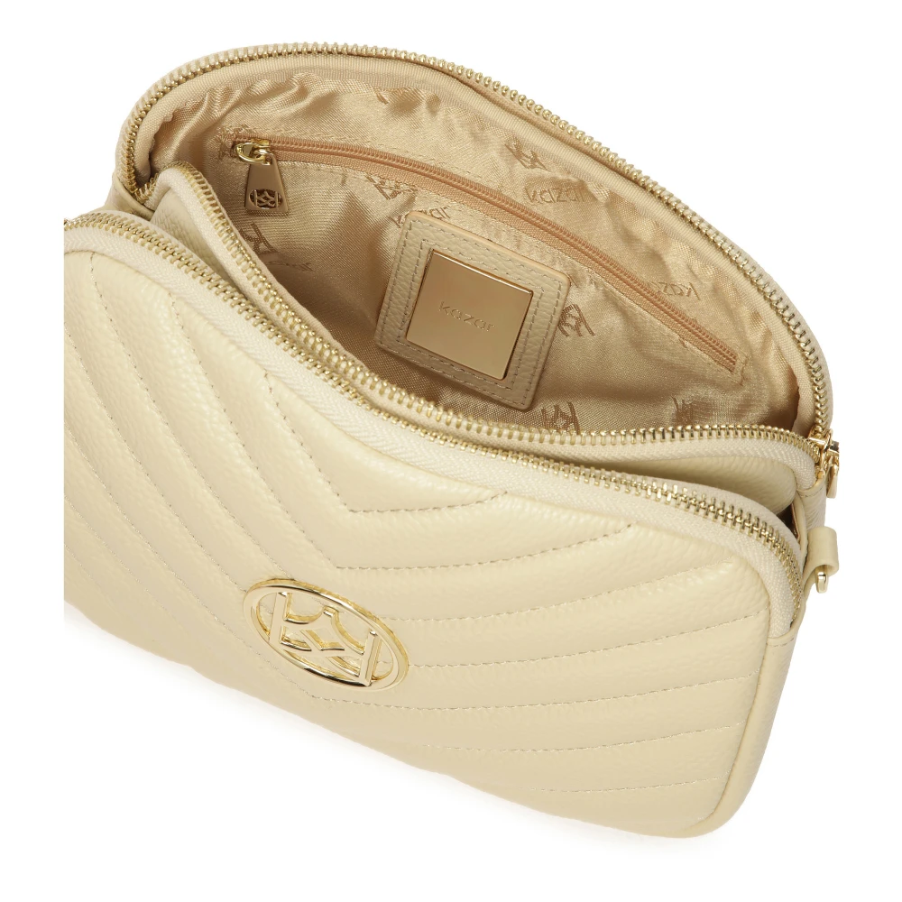 Kazar Room crossbody tas met groot monogram. Beige Dames