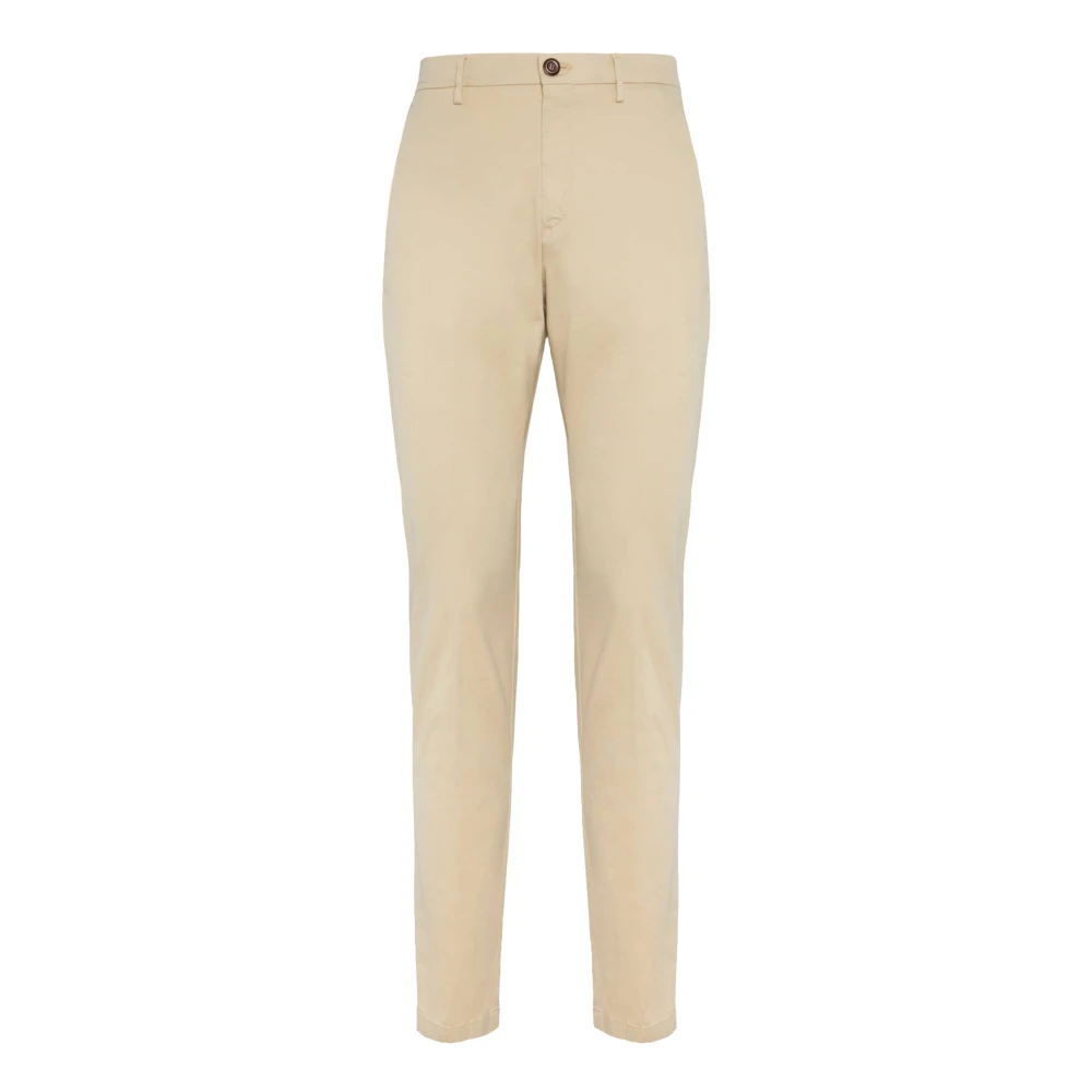Boggi Milano Herren Beige Stretch-Baumwoll-/Tencel-Hose