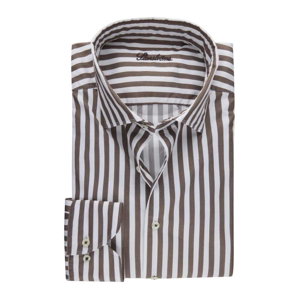 Stenströms Men's Brown Casual Shirts, M, Slimline C72 Rc Casual Shirt