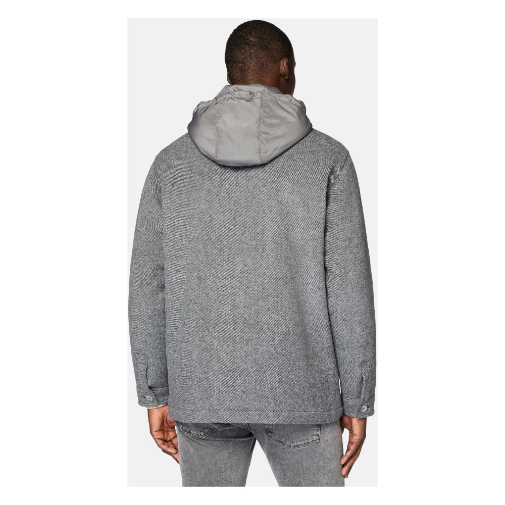 Boggi Milano Link Shirt Jacket van Wol met Bij Gray Heren