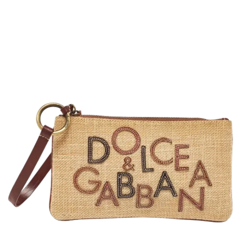 Dolce & Gabbana Pre-owned Leather clutches Beige Dames