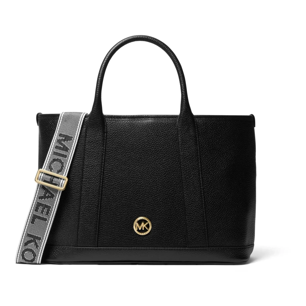 Michael Kors Women's Black Shopping Bags, One Size, Luisa Leather Handbag