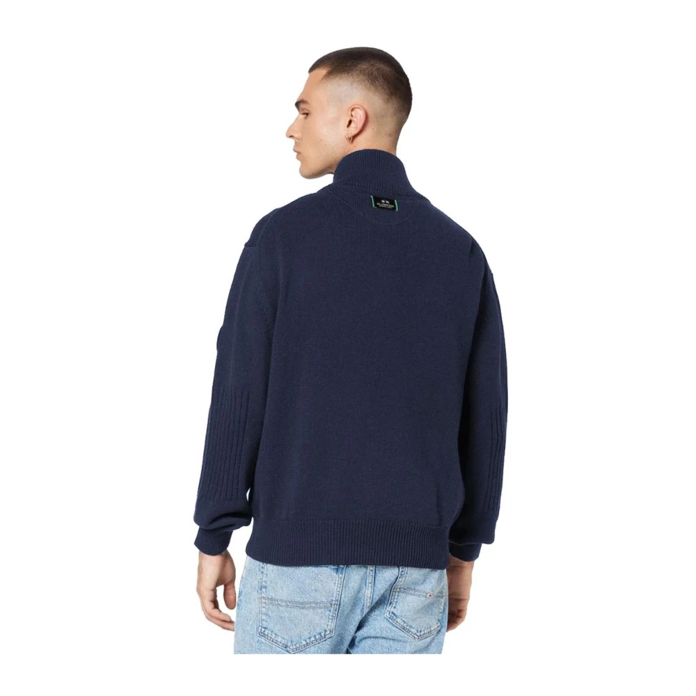 LA MARTINA Blauwe Sweater met Velcro Patch Blue Heren