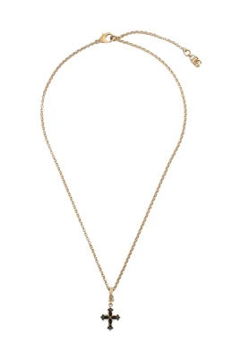 Halsband med strasskors i metall
