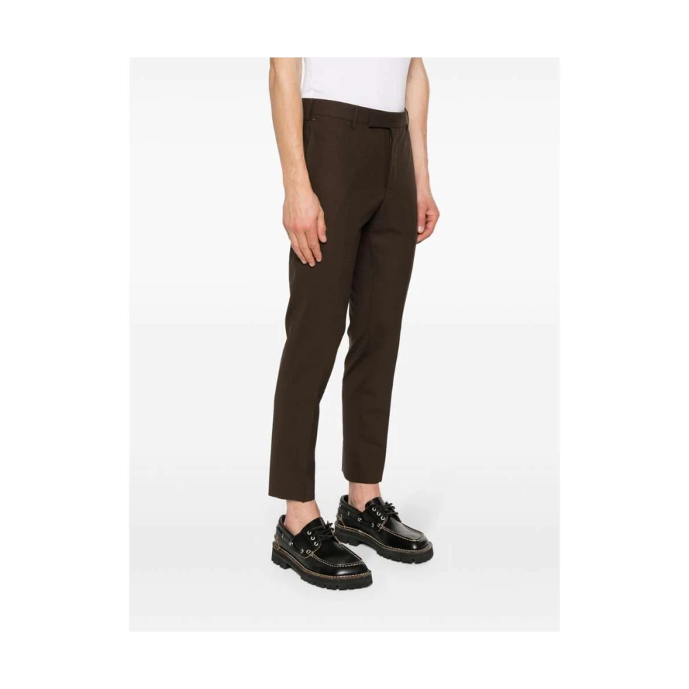 Pt01 Cropped Trousers Brown Heren