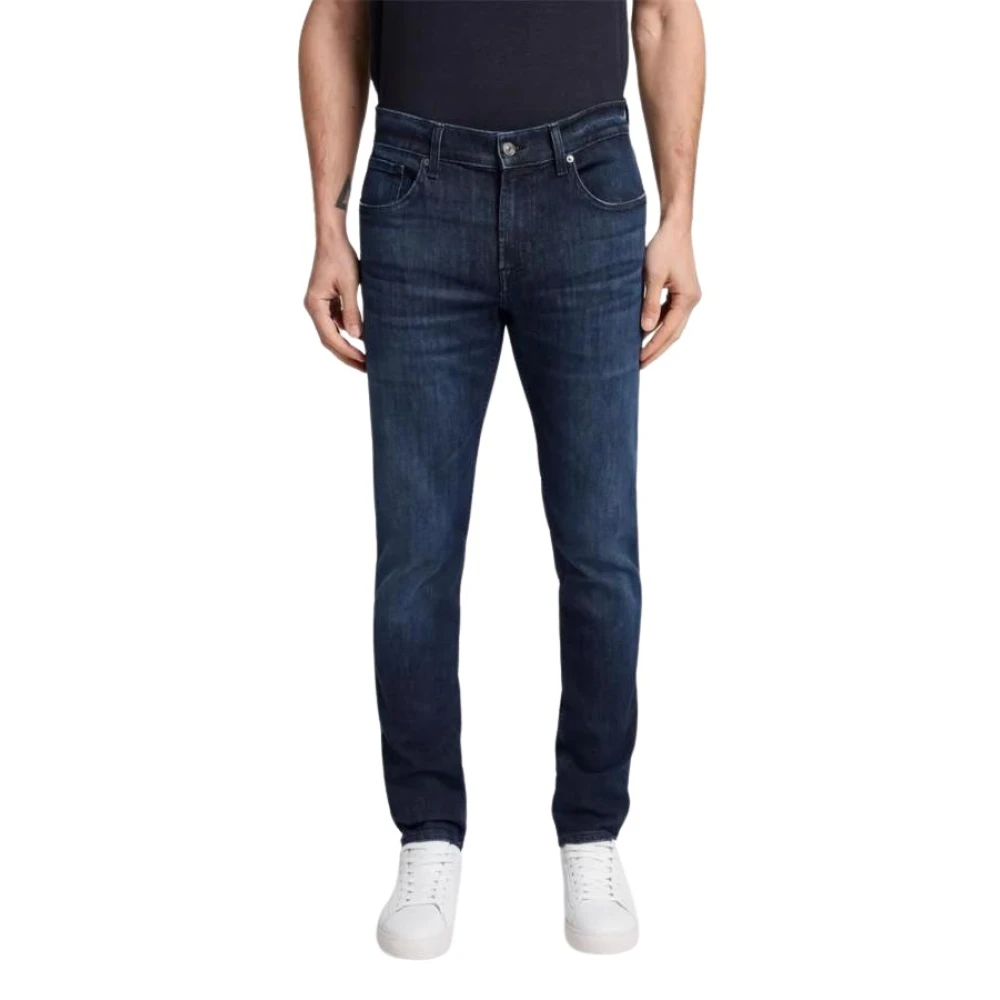 7 For All Mankind Slim Fit Jeans Donkerblauw Blue Heren