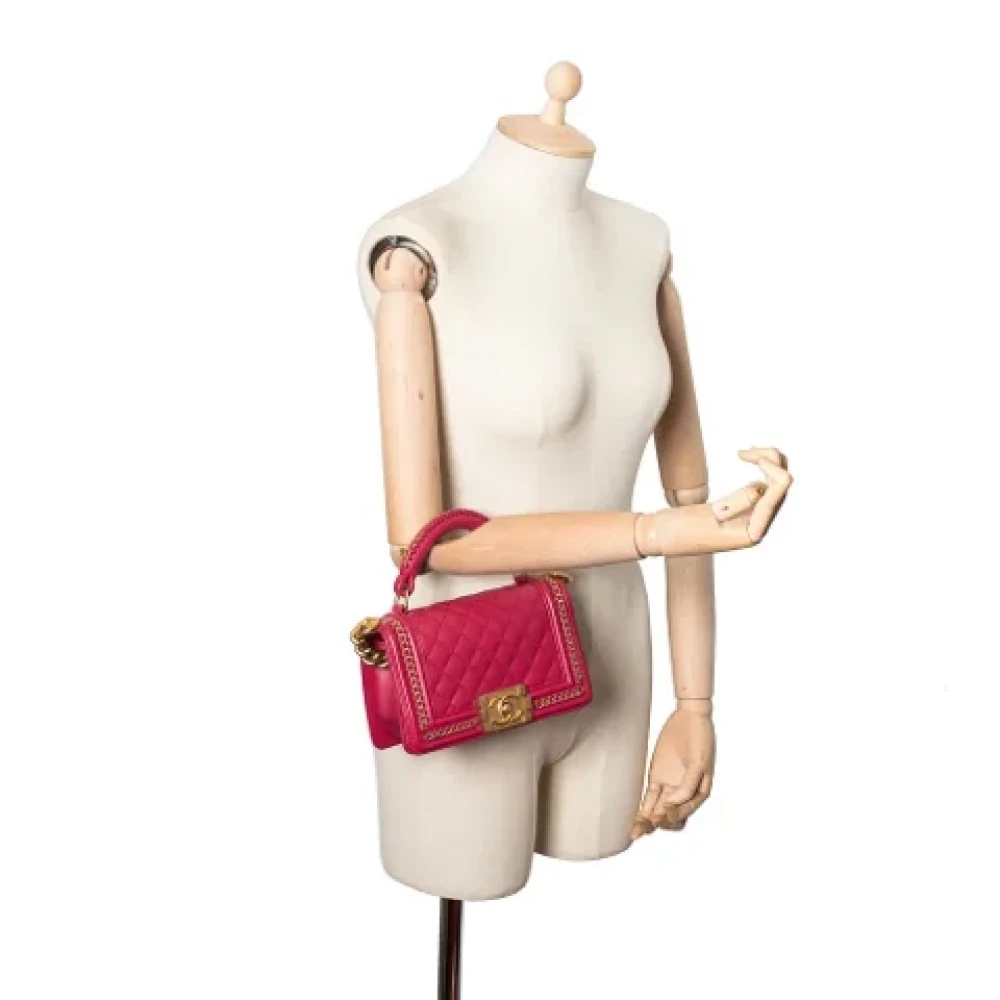 Chanel Vintage Pre-owned Leather handbags Pink Dames