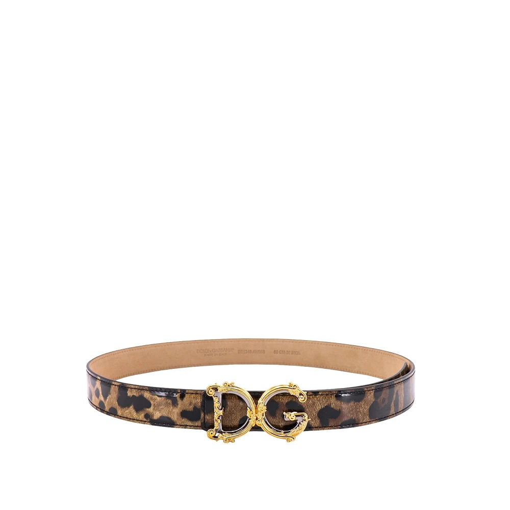 Dolce & Gabbana Bruin Leren Animalier Riem Brown Dames