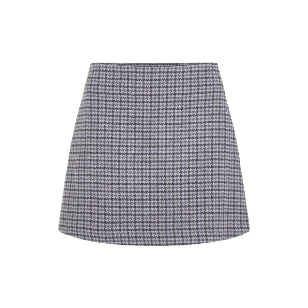 Tommy Hilfiger Wollen Rok met Licht Uitlopende Vorm Blue Dames