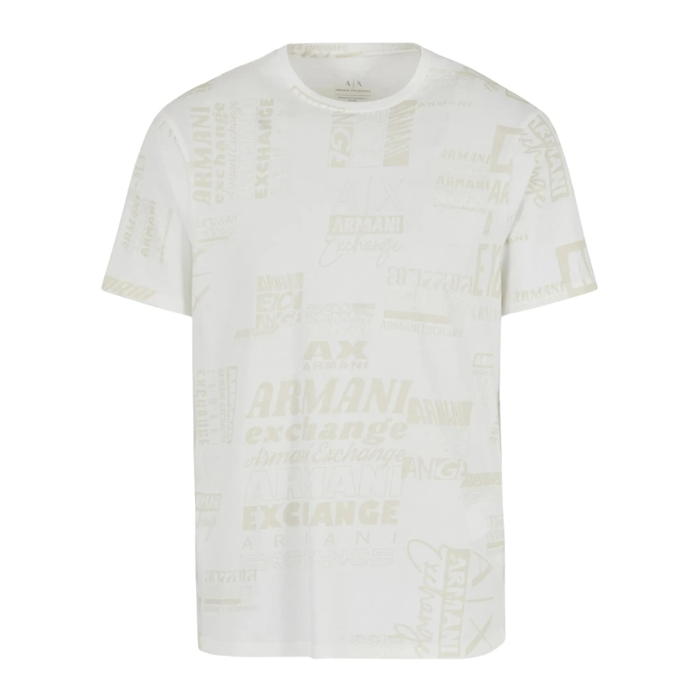 Armani Exchange Gestreepte katoenen T-shirts en Polos White Heren
