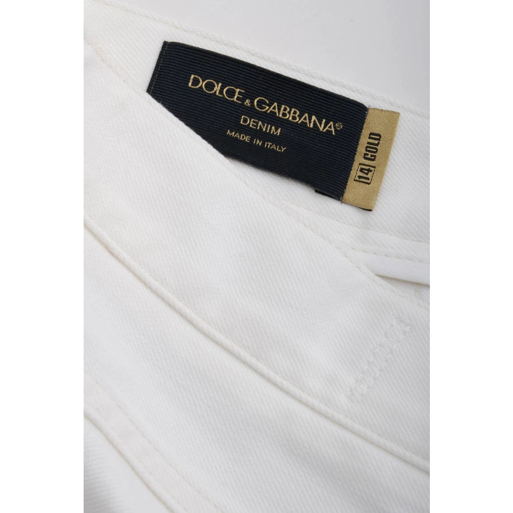 Dolce & Gabbana Geborduurde heren jeans White Heren