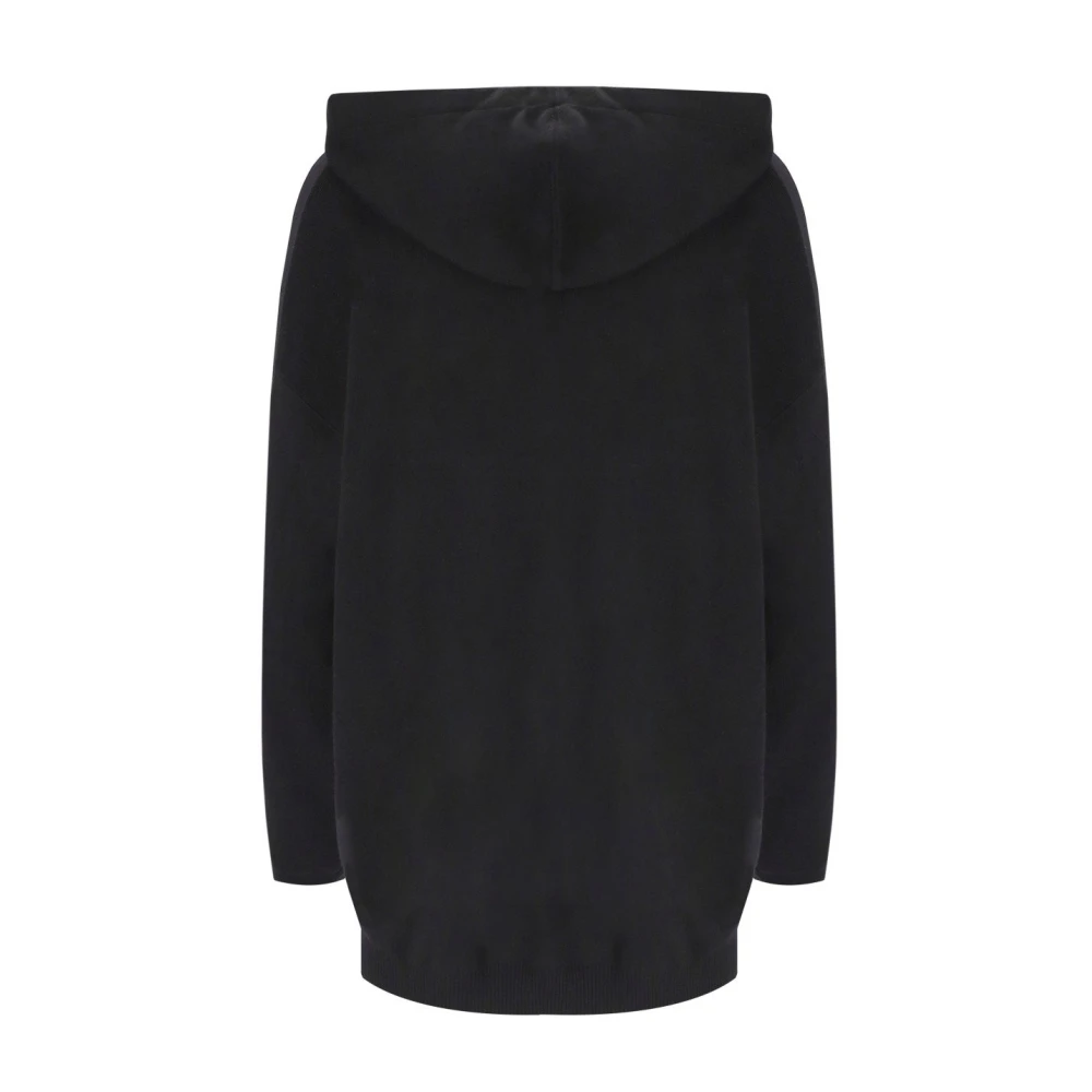 Elisabetta Franchi Zwart Boter Hoodie Bicolor Sweatshirt Black Dames