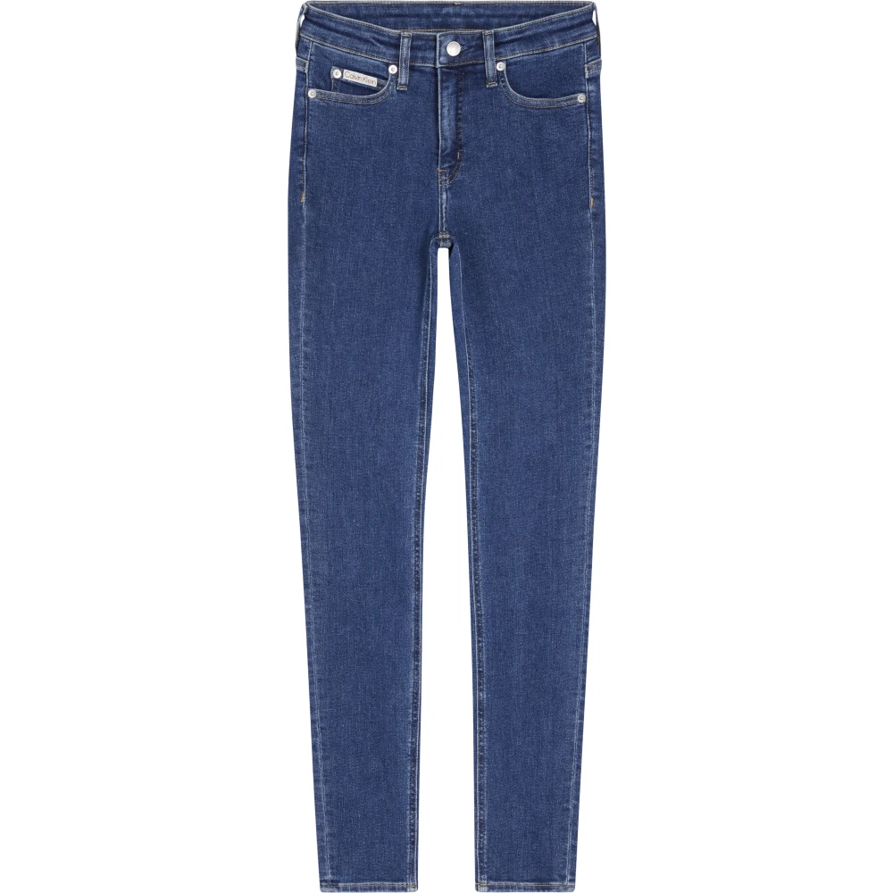 Blå High Waist Skinny Jeans