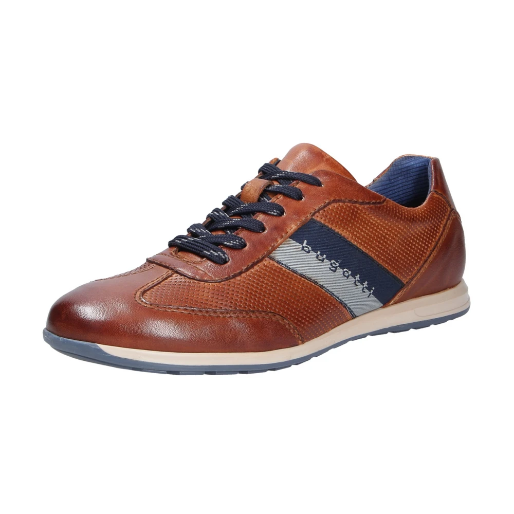 Bugatti Lace-up sneaker van fijn leer Heren Schoenen Bruin