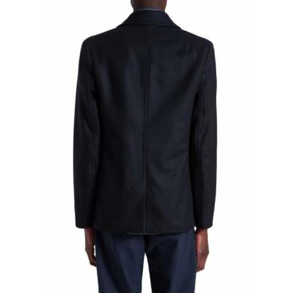 Paul Smith Marineblauwe Wollen Peacoat Klassieke Stijl Blue Heren