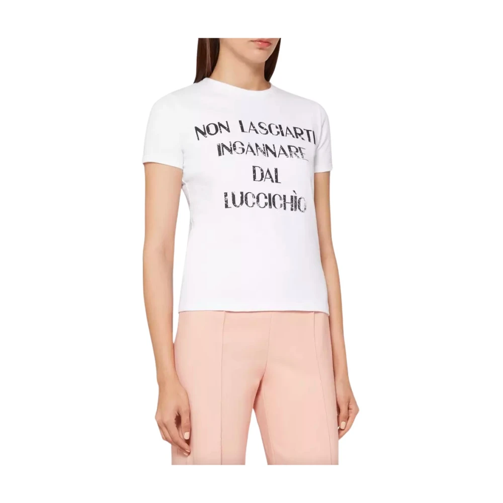 Elisabetta Franchi Witte Tops T-Shirt -> Witte Tops en T-Shirt White Dames
