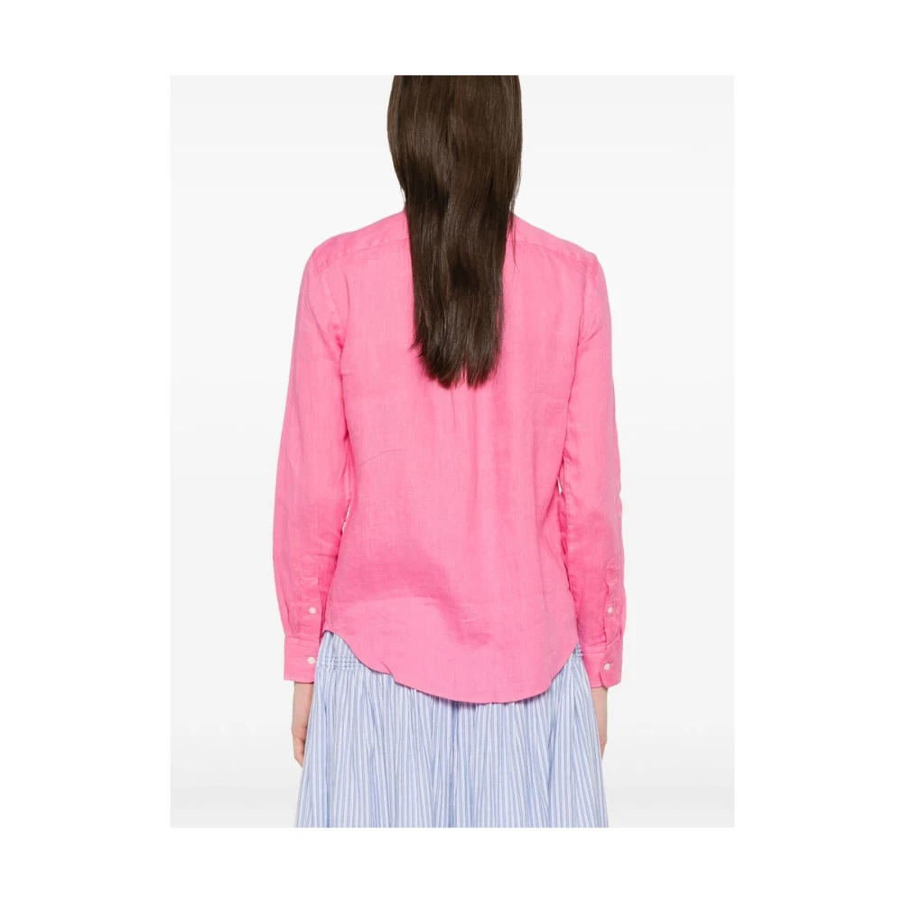 Ralph Lauren Klassiek overhemd met kraag Pink Dames