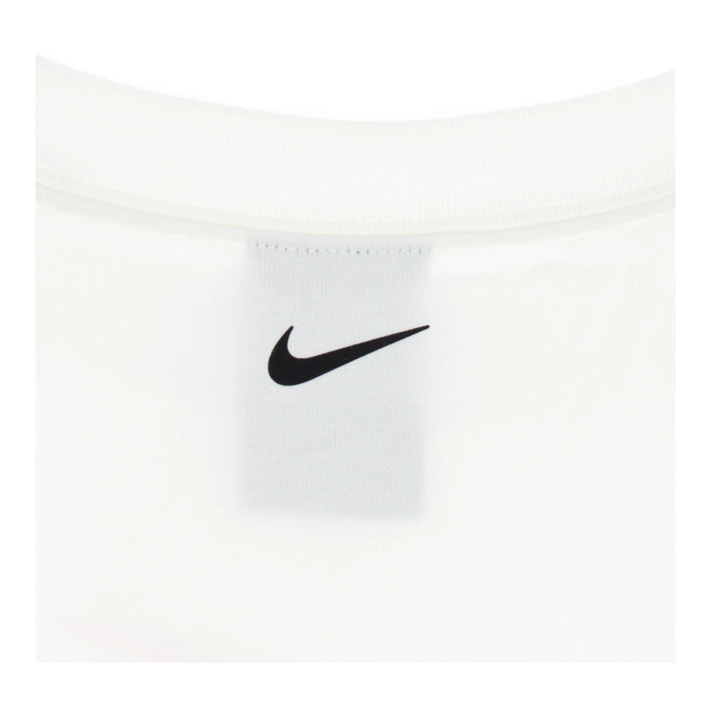 Nike Korte Mouw Crop Top met Swoosh Print White Dames